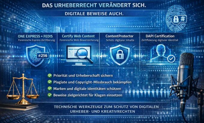 Das Urheberrecht verändert sich. Digitale Beweise auch