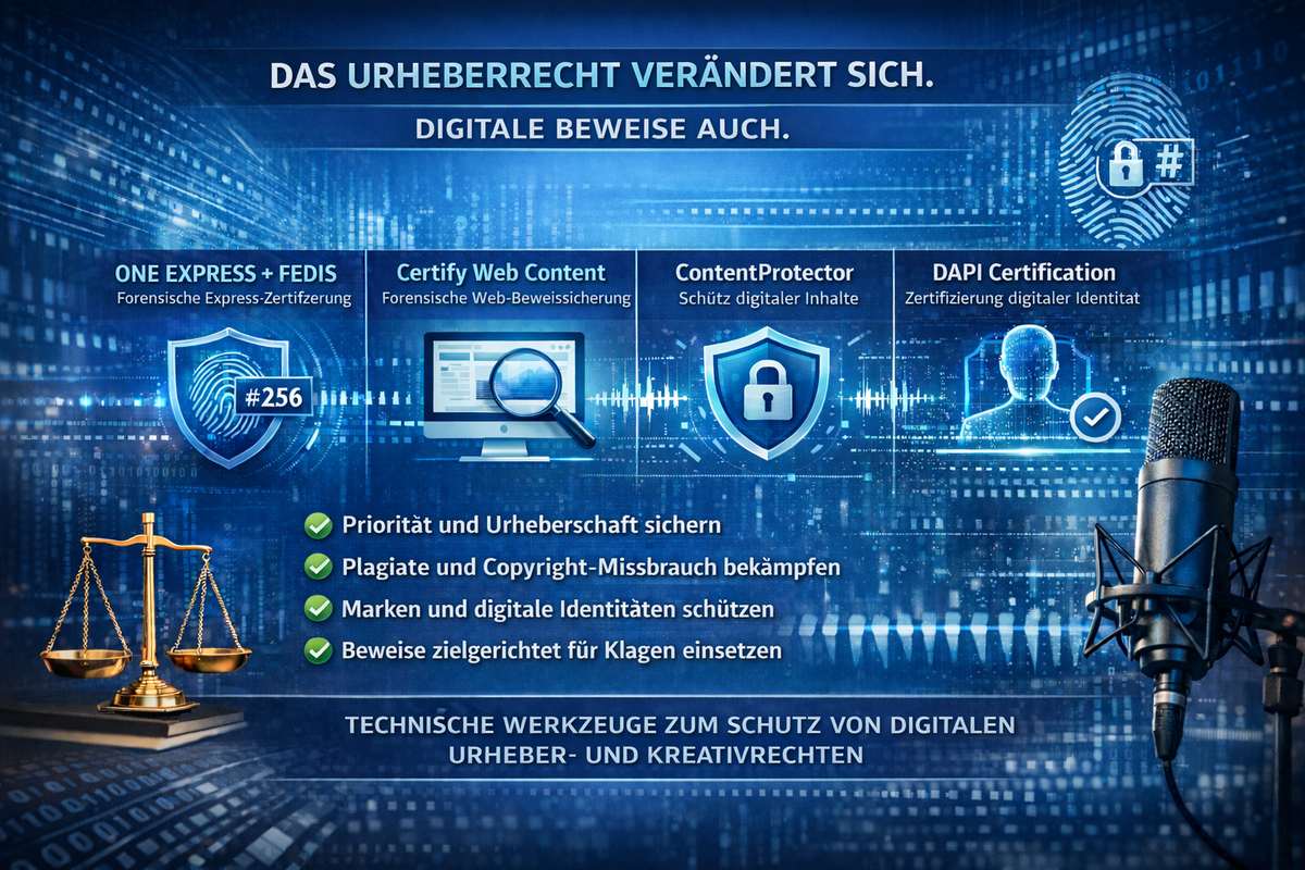 Das Urheberrecht verändert sich. Digitale Beweise auch