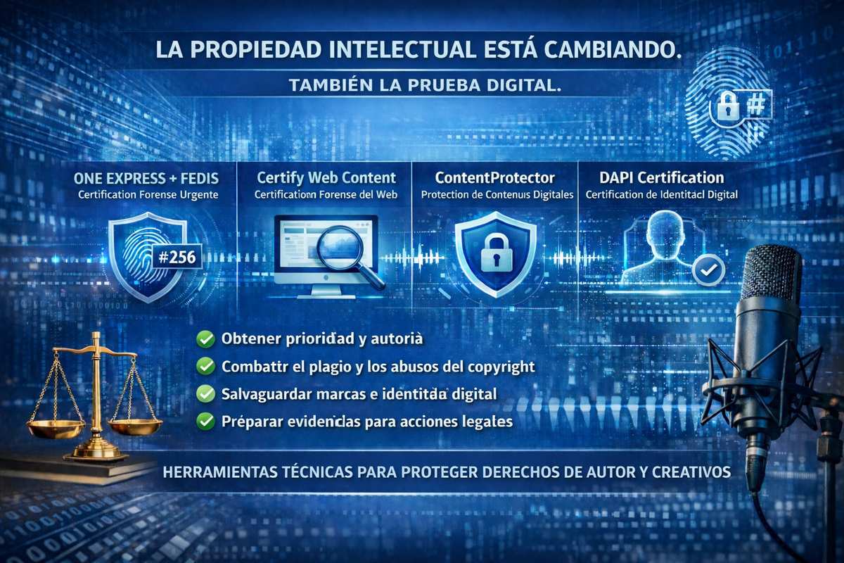 Un ecosistema técnico que ayuda a despachos legales y creadores a proteger y certificar contenidos digitales