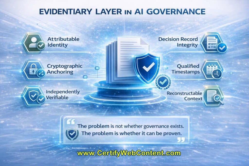 Evidentiary Layer in AI Governance